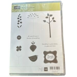 Stampin’ Up! Best of Everything Rubber Stamp set of 10 New in Storage Case